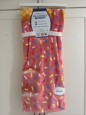 FrostBuddy Blanket Buddy ICE CREAM DRIP Sprinkles 50x60” Kids Pink Aqua Blue NEW
